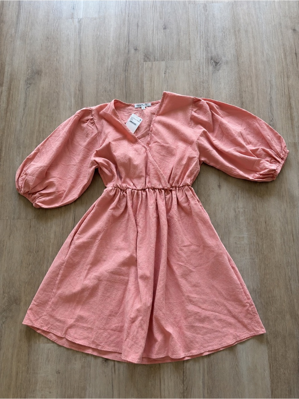 Girls Dusty Pink Puff Sleeve Dress - Unbranded